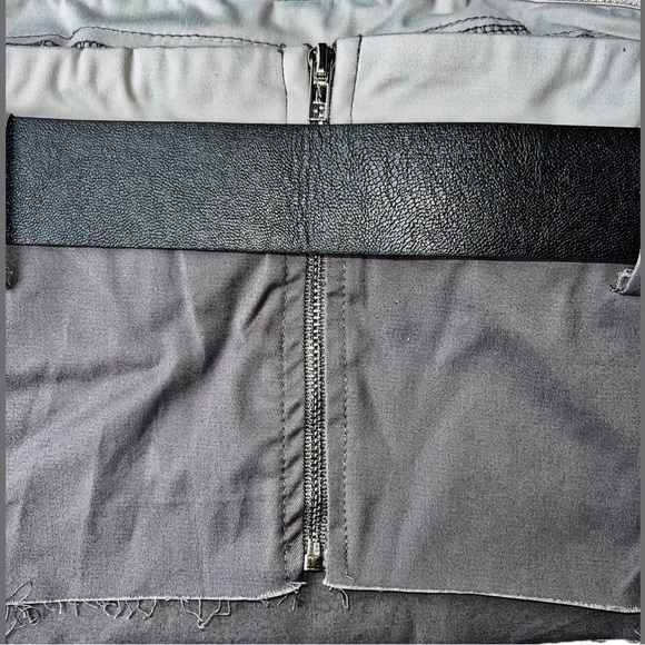 Gray & Black Belted & Layered Crop Top - Picture 8 of 14